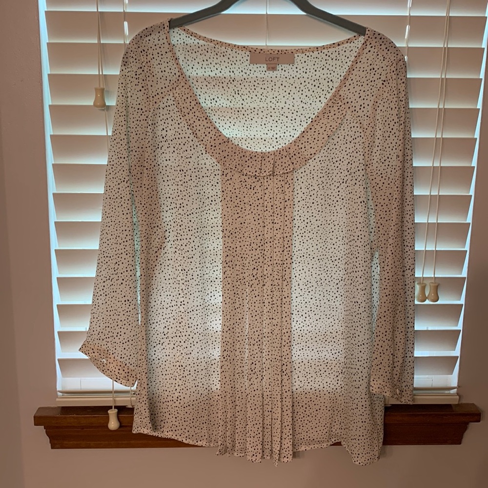 Loft white and black blouse